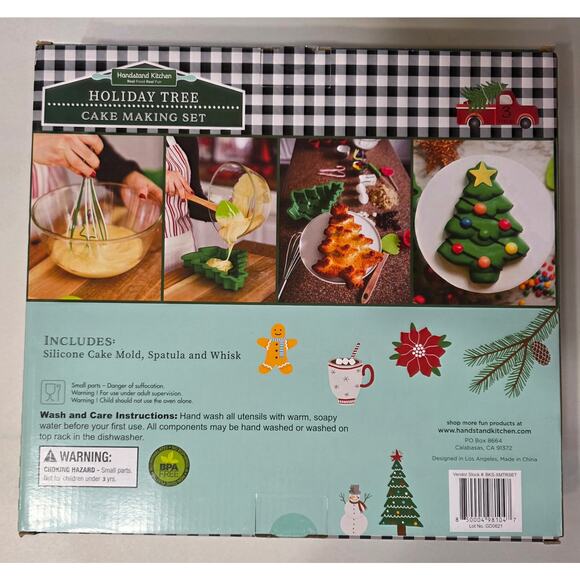 Holiday Tree Cake Making Set – Silicone Mold, Spatula & Whisk – Baking Kit - Picture 4 of 7